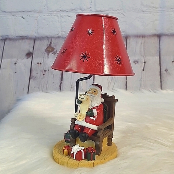Yankee Candle Christmas Holiday Santa Claus Resin Tea Light Candle Holder Lamp - Picture 7 of 15